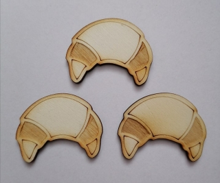 Drevený výrez croissant 2  - 40x35x3mm