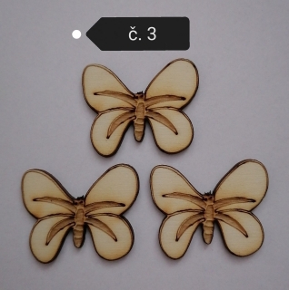 Drevený motýľ3 30x20mm 