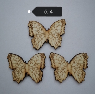 Drevený motýľ4 30x25mm 