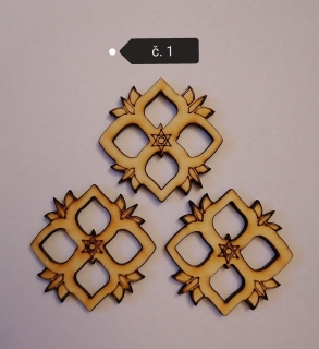 Drevený výrez - Kvet1  35x35x3mm