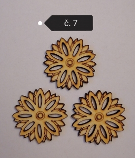 Drevený výrez - Kvet7 25x25x3mm