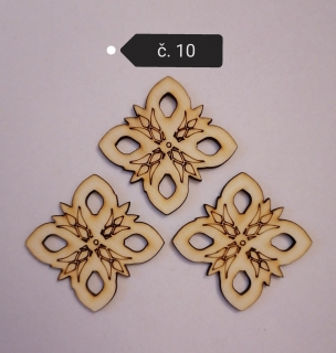 Drevený výrez - Kvet10  35x35x3mm