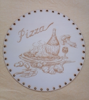 Preglejkové dno gravírované na opletanie 3mm Pizza - Ø 26cm
