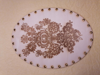Preglejkové dno gravírované elipsa Ornament1 3mm - 33x25cm