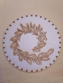Preglejkové dno gravírované na opletanie 4mm Vetvička - Ø 30cm