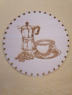 Preglejkové dno gravírované na opletanie 4mm Káva1 - Ø 26cm