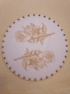 Preglejkové dno gravírované na opletanie 4mm Ruža1 - Ø 26cm