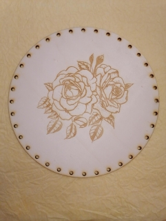 Preglejkové dno gravírované na opletanie 3mm Ruža2 - Ø 24cm