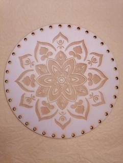 Preglejkové dno gravírované na opletanie 3mm Mandala1 - Ø 30cm