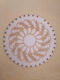 Preglejkové dno gravírované na opletanie 4mm Runy2 - Ø 28cm