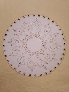 Preglejkové dno na opletanie vypaľované 3mm Runy1 - Ø 28cm