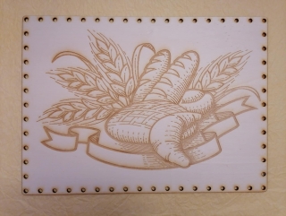 Preglejkové dno na opletanie gravírované obdĺžnik 3mm - 25x15cm Chlieb