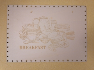 Preglejkové dno na opletanie gravírované obdĺžnik 3mm - 35x25cm Raňajky