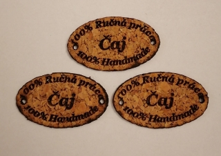 Korkový štítok 50 x 30mm - Čaj