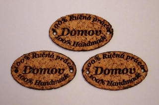 Korkový štítok 50 x 30mm - Domov