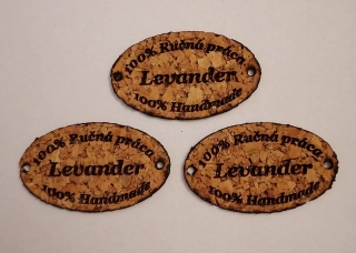 Korkový štítok 50 x 30mm - Levanduľa