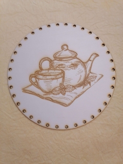 Preglejkové dno gravírované na opletanie 3mm Čaj1 - Ø 28cm