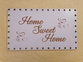 Sololitové dno obdĺžnik biely gravírovaný HOME 35x25cm