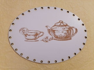 Sololitové dno gravírované elipsa Čaj1 - 23x17cm