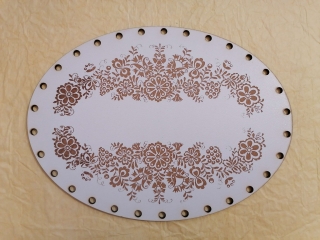 Sololitové dno gravírované elipsa Ornament2 - 23x17cm