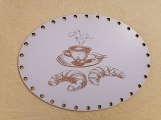 Sololitové dno gravírované elipsa Káva1 - 27,5x19,5cm