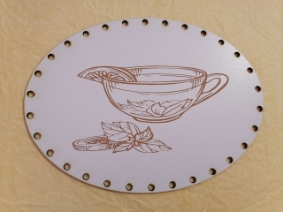 Sololitové dno gravírované elipsa Čaj2 - 33,5x23,5cm