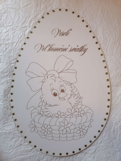 Sololitové dno gravírované Veľkonočné vajce motív kuriatko 44x30cm