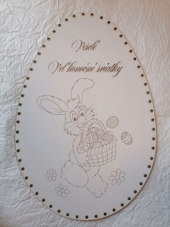 Sololitové dno gravírované Veľkonočné vajce motív zajko 44x30cm