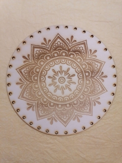 Preglejkové dno gravírované na opletanie 3mm Mandala3 - Ø 24cm