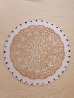 Preglejkové dno gravírované na opletanie 3mm Mandala5  - Ø 22cm