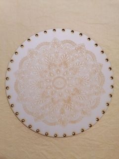 Preglejkové dno gravírované na opletanie 3mm Mandala7 - Ø 20cm