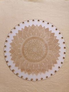 Preglejkové dno gravírované na opletanie 3mm Mandala10  - Ø 20cm