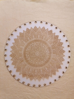 Preglejkové dno gravírované na opletanie 3mm Mandala10  - Ø 26cm
