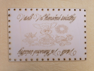 Preglejkové dno na opletanie gravírované obdĺžnik 3mm - 35x25cm Veľkonočné sviatky5
