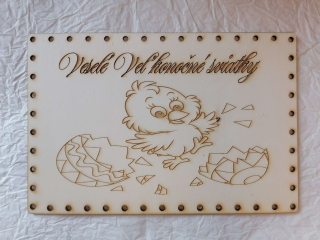 Preglejkové dno na opletanie gravírované obdĺžnik 3mm - 40x30cm Veľkonočné sviatky3