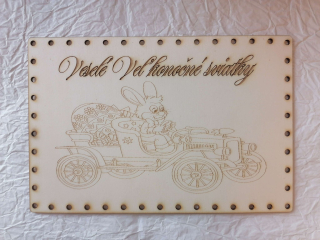 Preglejkové dno na opletanie gravírované obdĺžnik 3mm - 40x30cm Veľkonočné sviatky4