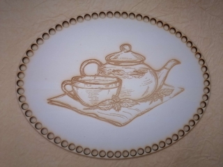 Preglejkové dno gravírované na háčkovanie elipsa 23x17cm - Čaj1