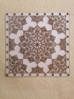 Preglejkové dno gravírované na opletanie štvorec 3mm 15x15cm Mandala3