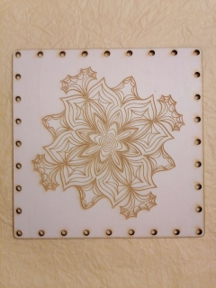 Preglejkové dno gravírované na opletanie štvorec 3mm 15x15cm Mandala8