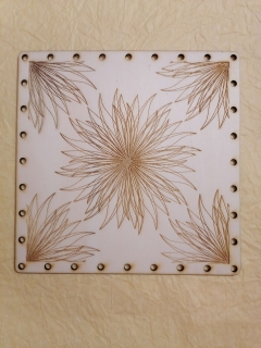 Preglejkové dno gravírované na opletanie štvorec 3mm 20x20cm Mandala7