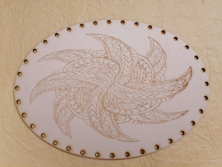 Preglejkové dno gravírované elipsa 3mm - 27x19cm Mandala1
