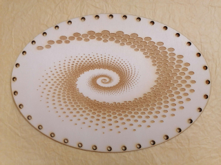 Preglejkové dno gravírované elipsa 4mm - 27x19cm Mandala2