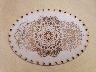 Preglejkové dno gravírované elipsa 3mm - 41x29cm Mandala3