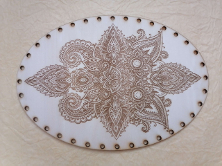Preglejkové dno gravírované elipsa 3mm - 41x29cm Mandala7