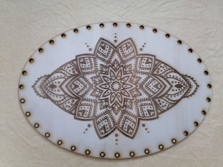 Preglejkové dno gravírované elipsa 3mm - 33x25cm Mandala9