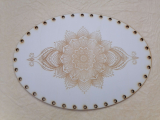 Preglejkové dno gravírované elipsa 3mm - 23x17cm Mandala5