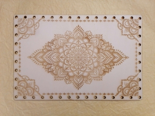 Preglejkové dno na opletanie gravírované obdĺžnik 3mm - 30x20cm Mandala1