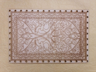 Preglejkové dno na opletanie gravírované obdĺžnik 3mm - 25x15cm Mandala2