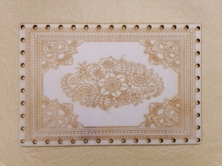 Preglejkové dno na opletanie gravírované obdĺžnik 3mm - 25x15cm Mandala4