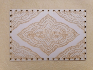Preglejkové dno na opletanie gravírované obdĺžnik 3mm - 25x15cm Mandala5